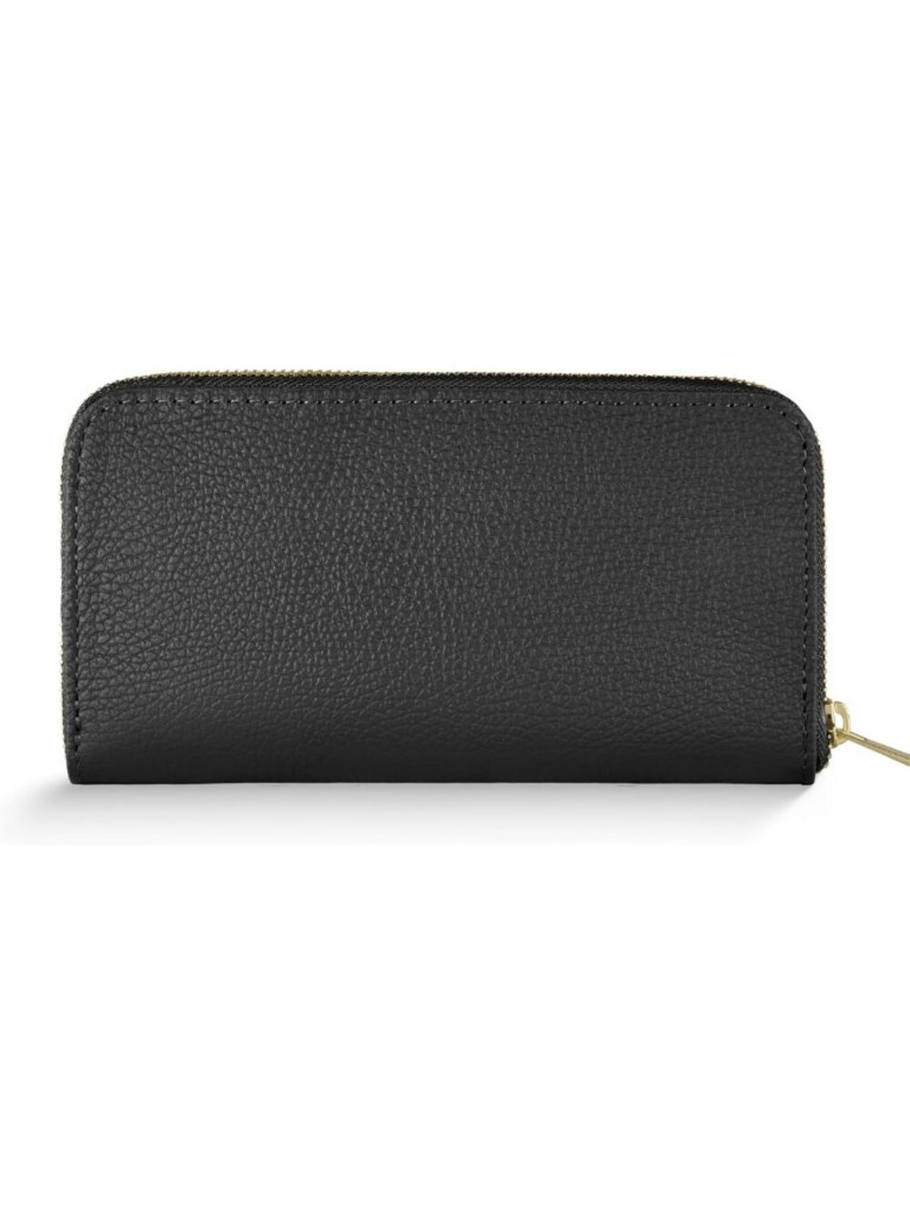 Genuine Calf Leather Women's Wallet | Large Pebbled Zip Card Holder Clutch